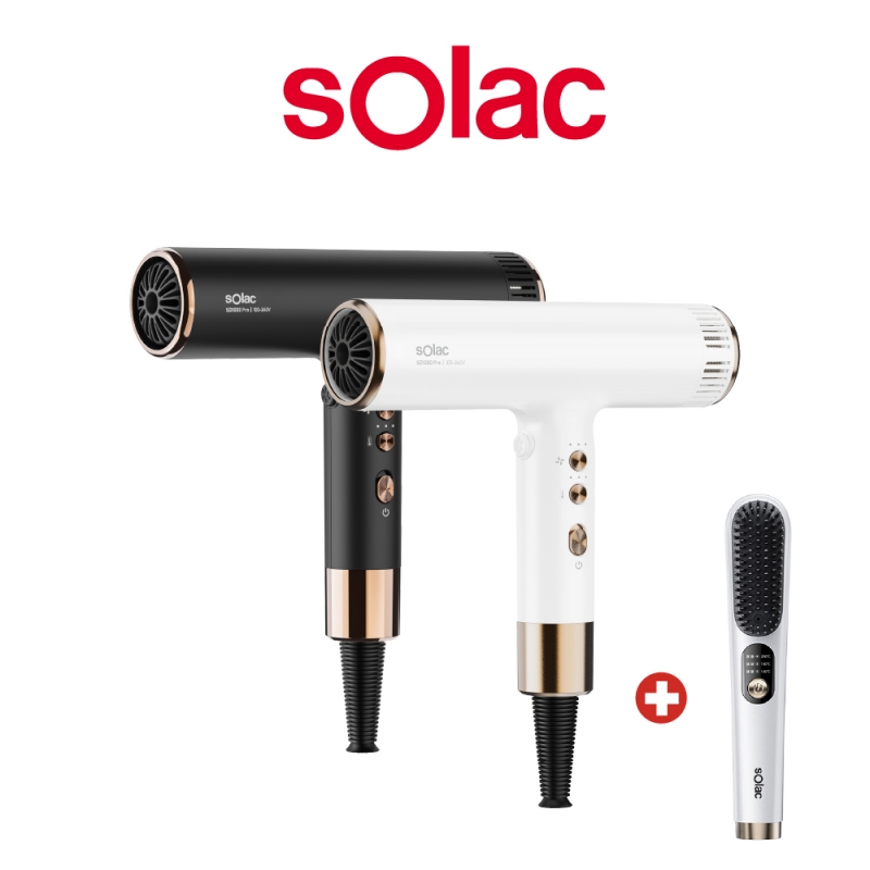 sOlac│SD-1000 PRO│國際電壓高速負離子吹風機+SGT-218直髮梳