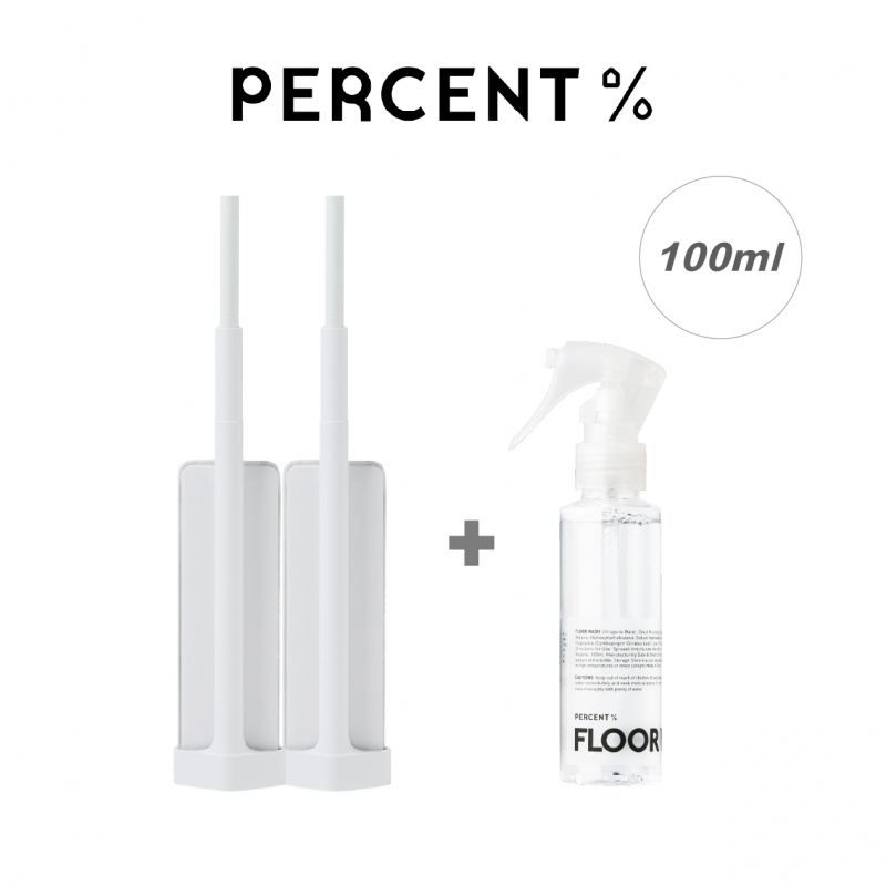 PERCENT 百潔 QUICK MOP 免手洗高效平板拖把2入贈地板清潔液