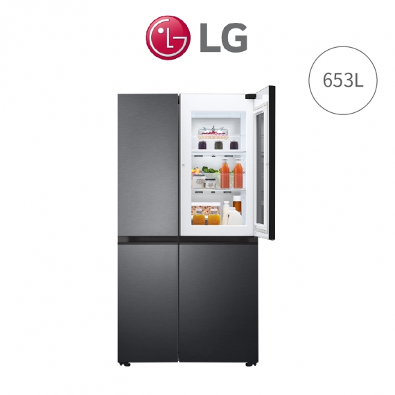 LG GR-QL62MB InstaView™ 653L 敲敲看門中門冰箱-夜墨黑