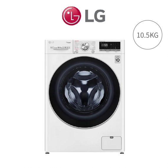 LG WD-S105VCW 10.5KG 蒸氣滾筒洗衣機-冰磁白